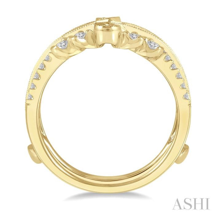 1/2 Ctw Milgrain Twist Round Cut Diamond Insert Ring in 14K Yellow Gold