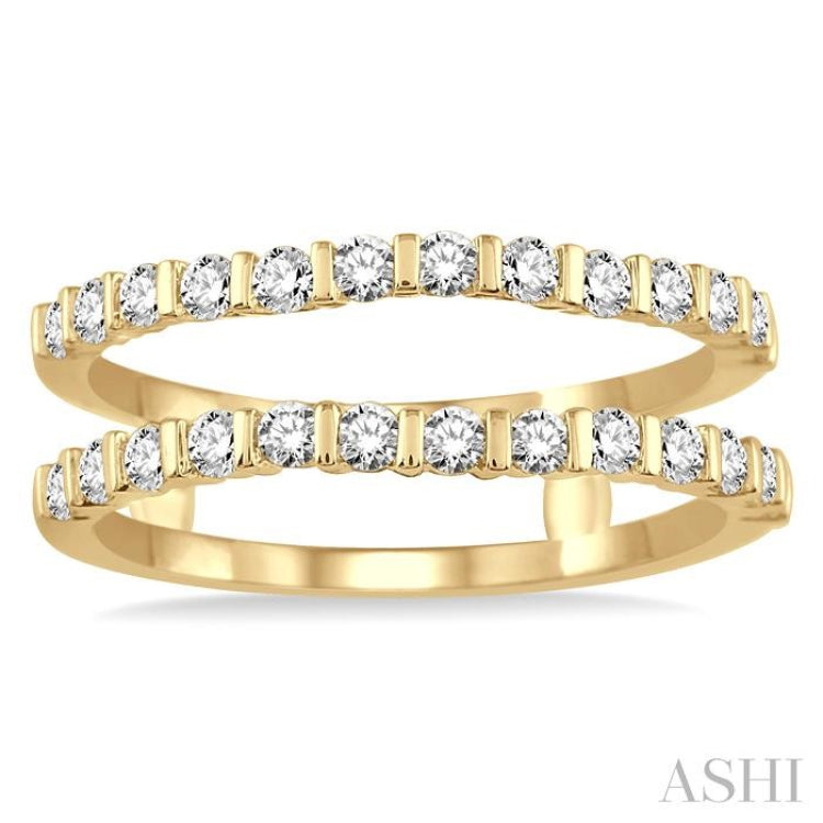 5/8 Ctw Round Cut Diamond Insert Ring in 14K Yellow Gold