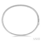 1 1/2 Ctw Round Cut Diamond Stackable Bangle in 14K White Gold