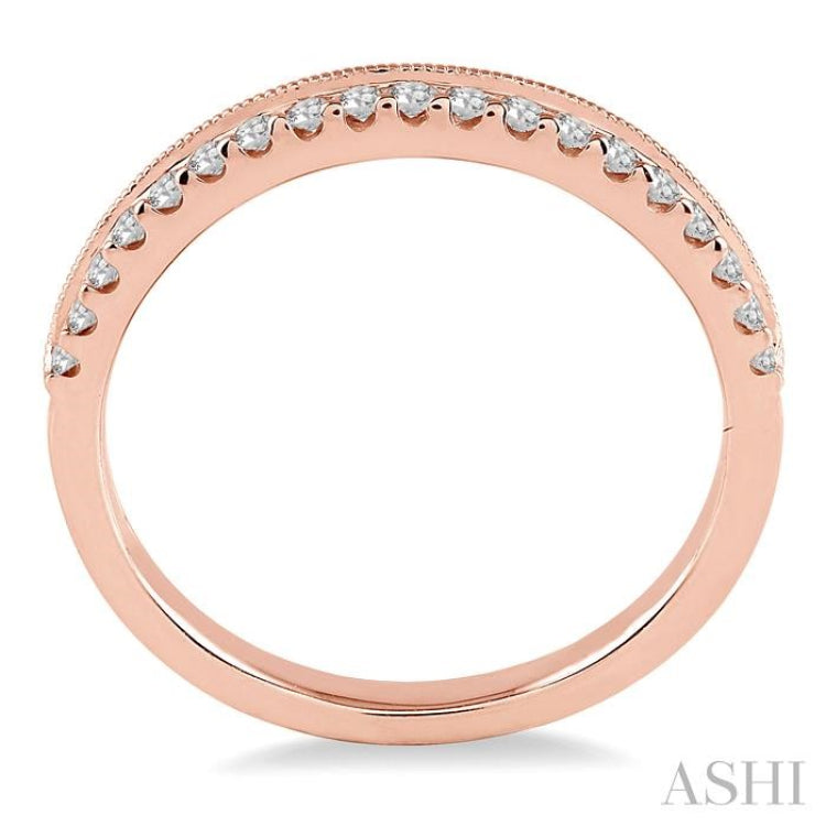 1/4 Ctw Round Cut Diamond Wedding Band in 14K Rose Gold
