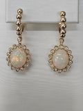 14KY Opal and Diamond Earrings