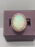 14KY Opal and Pink Tourmaline Ring