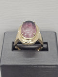 14KY Watermelon Tourmaline & Diamond Ring