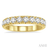 1 Ctw 11 Stone Round Cut Diamond Wedding Band in 14K Yellow Gold