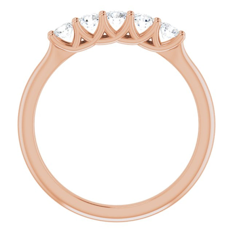 14K Rose 3/8 CTW Natural Diamond Anniversary Band