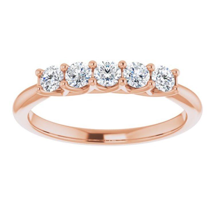 14K Rose 3/8 CTW Natural Diamond Anniversary Band