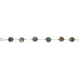 Sterling Silver 12-13 mm Cultured Black Freshwater Pearl Coin 7 1/2" Bracelet