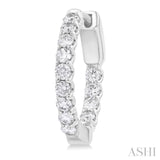 1 Ctw Inside-Out Embellished Round Cut Diamond Hoop Earrings in 14K White Gold