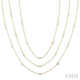 5 Ctw Mixed Diamond Cut 60-Inch Station Necklace in 14K Yellow Gold