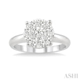 1/2 Ctw Lovebright Round Cut Diamond Bridal Ring in 14K White Gold