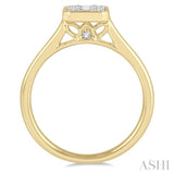 1/2 ctw Octagonal Shape Baguette and Round Cut Diamond Ladies Ring in 14K Yellow and White Gold