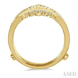 1/2 ctw Pointed Arch Round Cut Diamond Insert Ring in 14K Yellow Gold