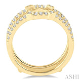 3/8 ctw Round Cut Diamond Insert Ring in 14K Yellow Gold