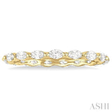 5/8 ctw Marquise Cut Diamond Eternity Wedding Band in 14K Yellow Gold