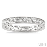 1 Ctw Round Cut Diamond Eternity Wedding Band in 14K White Gold