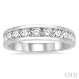 1 Ctw Channel Set 11 Stone Round Cut Diamond Wedding Band in Platinum