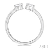 1 ctw Toi Et Moi Oval and Pear Cut Diamond Open Fashion Ring in 14K White Gold