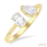 1 ctw Toi Et Moi Oval and Pear Cut Diamond Open Fashion Ring in 14K Yellow Gold
