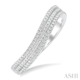 1/3 ctw Curvy Triple Row Round Cut Diamond Fashion Band in 10K White Gold