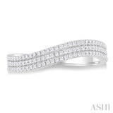 1/3 ctw Curvy Triple Row Round Cut Diamond Fashion Band in 10K White Gold