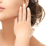 1/3 ctw Curvy Triple Row Round Cut Diamond Fashion Band in 10K White Gold