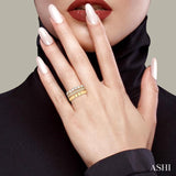 1 1/6 ctw Split Top Mixed Diamond Cut Bold Gold Fashion Wide Band in 14K Yellow Gold