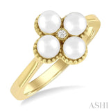 4MM WP .02CTRDDM CLOVER RING YG 10K-G*