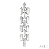 1/10 Ctw Bold Panther Link Single Cut Diamond Fashion Earrings in Sterling Silver