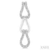 1/10 Ctw Round Cut Diamond Bold Knot Link Fashion Earrings in Sterling Silver