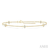 .45CTPRNDM STATION BRACELET YG 14K-G