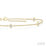 .45CTPRNDM STATION BRACELET YG 14K-G