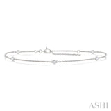 .25CTRDDM STATION BRACELET WG 14K-G