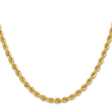 14K 20 inch 4mm Regular Rope with Lobster Clasp Chain