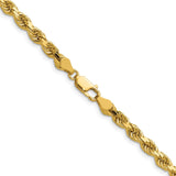 14K 24 inch 4.5mm Diamond-cut Rope with Lobster Clasp Chain