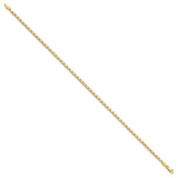 14k Polished Double-Sided Hearts Double Link 10 inch Anklet