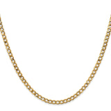 14K 20 inch 3.35mm Semi-Solid Curb with Lobster Clasp Chain