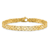 14k Polished 7mm Fancy Flat Byzantine Link 8.25 inch Bracelet