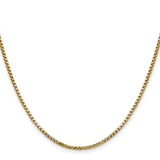 14K 20 inch 1.75mm Semi-Solid Round Box with Lobster Clasp Chain