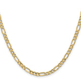 14K 24 inch 4.2mm Semi-Solid Figaro with Lobster Clasp Chain