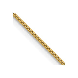14K 22 inch .9mm Box with Spring Ring Clasp Chain
