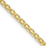 14K 24 inch 1.8mm Lightweight Flat Bismark with Lobster Clasp Chain