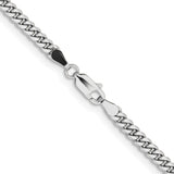 14k White Gold 3.5mm Solid Miami Cuban Chain