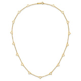 14k Polished Open Hearts with Heart Link Chain 16 inch Station Necklace