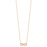 14k Polished Infinity Symbol 16.5 inch Necklace Plus 1 inch Extender