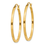 14k 2x35mm Square Tube Hoop Earrings
