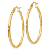 14k 2x35mm Polished Tube Hoop Earrings