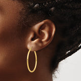 14k 2x35mm Polished Lightweight Tube Hoop Earrings