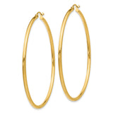 14k 2x55mm Polished Tube Hoop Earrings