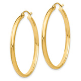 14k 2.75x35mm Polished Tube Hoop Earrings