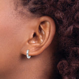 14k White Gold 1.8mm Round Hinged Hoop Earrings